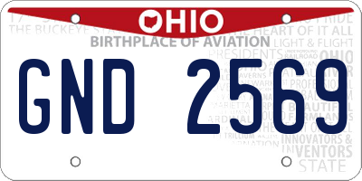 OH license plate GND2569