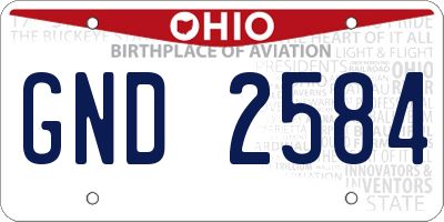 OH license plate GND2584