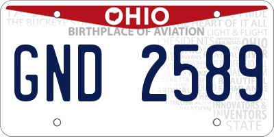 OH license plate GND2589