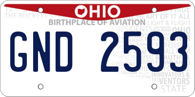 OH license plate GND2593