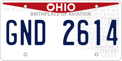 OH license plate GND2614
