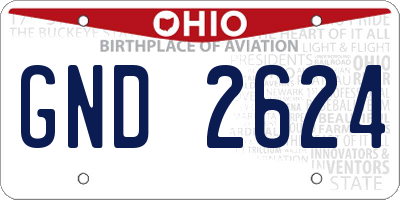 OH license plate GND2624