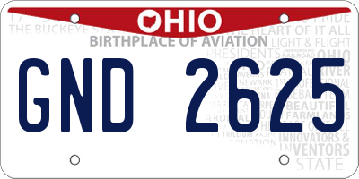 OH license plate GND2625