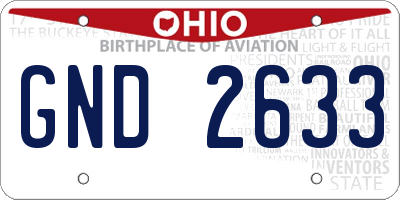 OH license plate GND2633