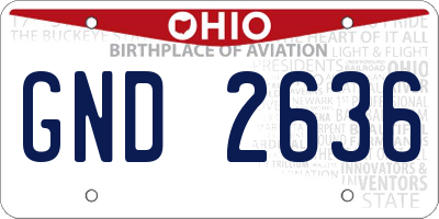 OH license plate GND2636