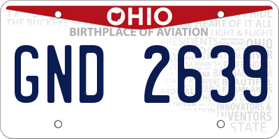 OH license plate GND2639