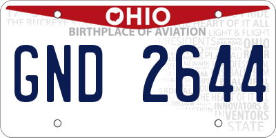 OH license plate GND2644