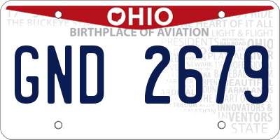 OH license plate GND2679