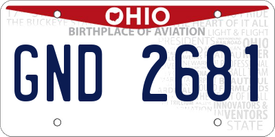 OH license plate GND2681
