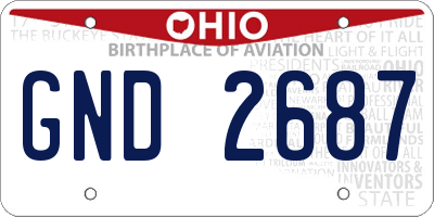 OH license plate GND2687
