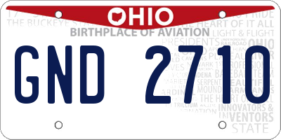 OH license plate GND2710