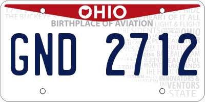 OH license plate GND2712