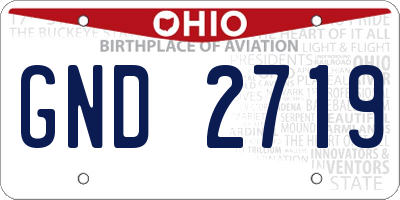 OH license plate GND2719