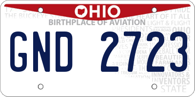 OH license plate GND2723