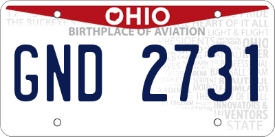 OH license plate GND2731