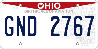 OH license plate GND2767