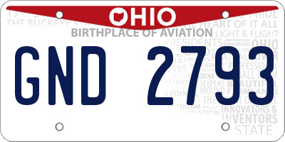OH license plate GND2793