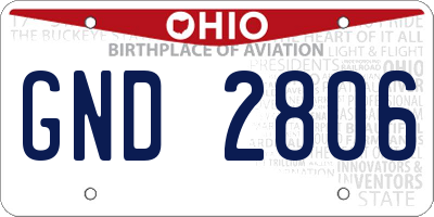 OH license plate GND2806