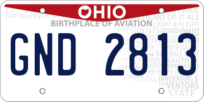 OH license plate GND2813