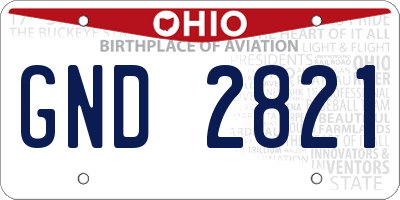 OH license plate GND2821