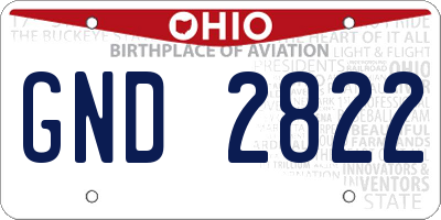 OH license plate GND2822