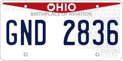 OH license plate GND2836