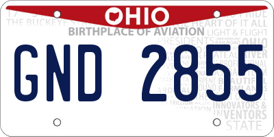 OH license plate GND2855