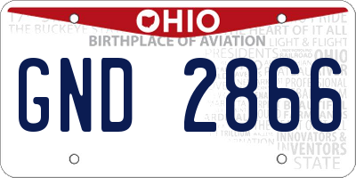OH license plate GND2866