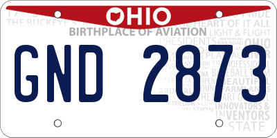 OH license plate GND2873