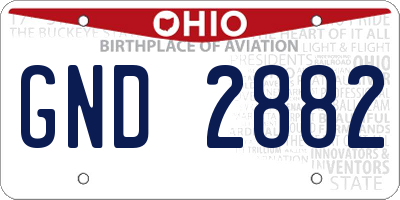 OH license plate GND2882