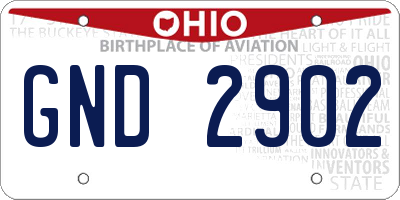 OH license plate GND2902