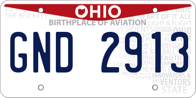 OH license plate GND2913