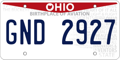 OH license plate GND2927