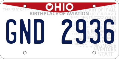 OH license plate GND2936