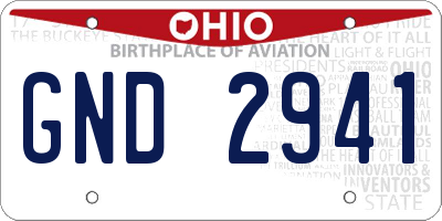 OH license plate GND2941