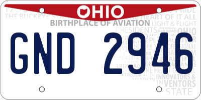OH license plate GND2946