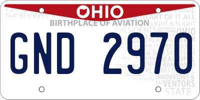 OH license plate GND2970