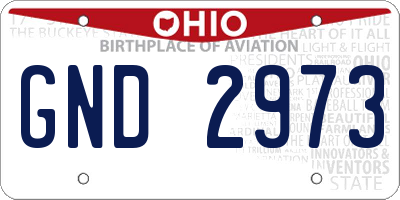 OH license plate GND2973