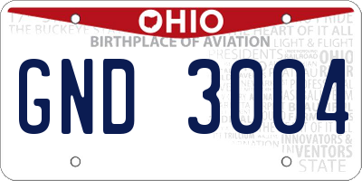 OH license plate GND3004