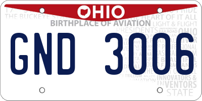OH license plate GND3006