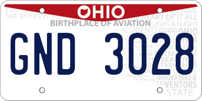 OH license plate GND3028