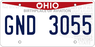 OH license plate GND3055