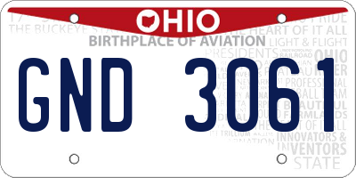 OH license plate GND3061