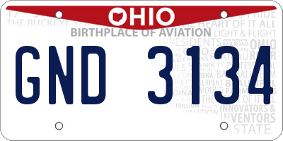 OH license plate GND3134