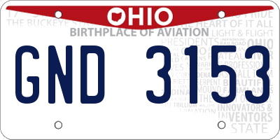 OH license plate GND3153