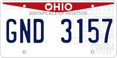 OH license plate GND3157