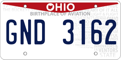 OH license plate GND3162
