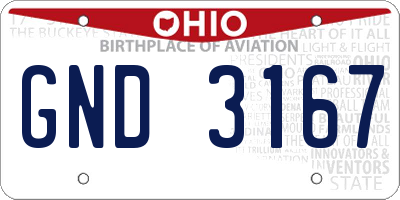 OH license plate GND3167