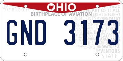 OH license plate GND3173