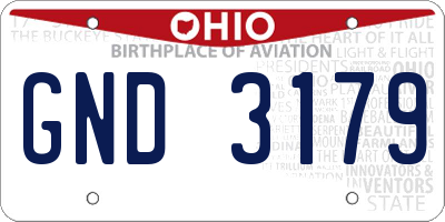 OH license plate GND3179